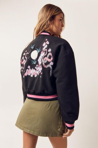 Womens Embroidered Knit Varsity Jacket - - M - Nasty Gal - Modalova
