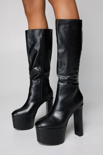 Womens Faux Leather Extreme Platform Knee High Boots - - 3 - Nasty Gal - Modalova