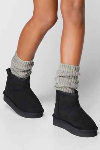 Womens Faux Suede Platform Mini Boots - - 5 - Nasty Gal - Modalova