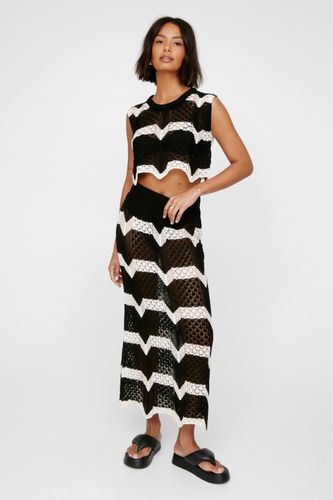 Womens Stripe Knitted Maxi Skirt Co-ord Set - - M/L - Nasty Gal - Modalova