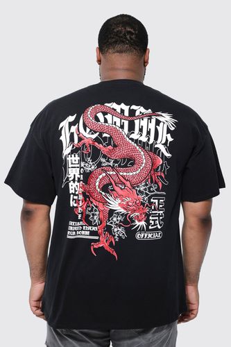 Plus Dragon Back Print T-shirt - - 5XL - boohooMAN - Modalova