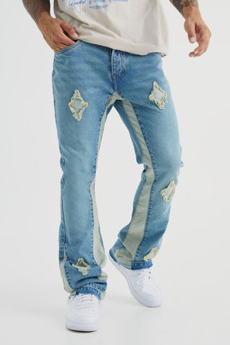 Slim Rigid Flare Applique Panel Jeans - - 30R - boohooMAN - Modalova
