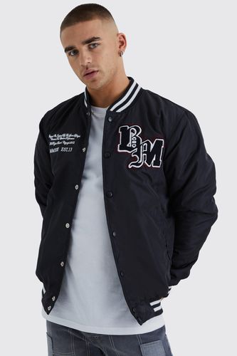 Nylon Varsity Jacket With Badges - - XL - boohooMAN - Modalova