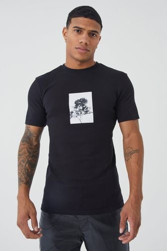 Muscle Heavyweight Interlock Rose Graphic T-shirt - - XL - boohooMAN - Modalova