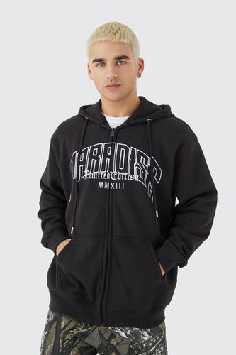 Oversized Paradise Zip Thru Hoodie - - XL - boohooMAN - Modalova