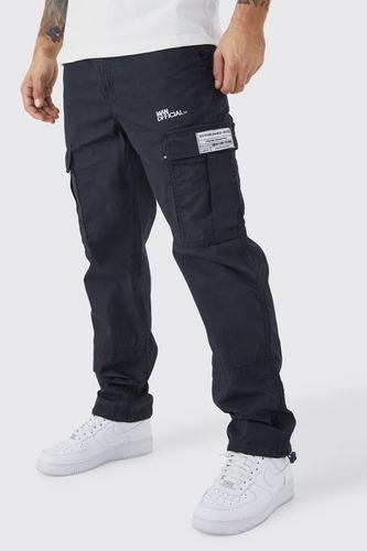 Straight Leg Zip Cargo Ripstop Trouser With Woven Tab - - 34R - boohooMAN - Modalova