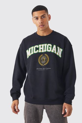 Oversized Michigan Print Sweatshirt - - S - boohooMAN - Modalova