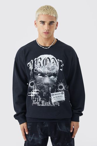 Oversized Bronx Graphic Sweatshirt - - L - boohooMAN - Modalova