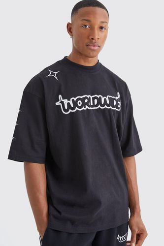Oversized Boxy Half Sleeve Worldwide T-shirt - - L - boohooMAN - Modalova