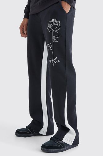 Man Rose Print Gusset Joggers - - XL - boohooMAN - Modalova