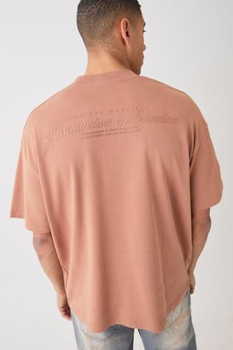 Oversized Extended Neck Printed T-shirt - - L - boohooMAN - Modalova