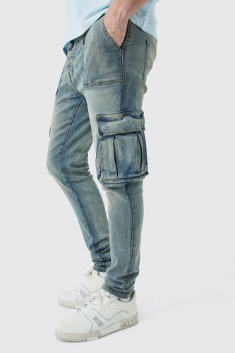Mens Tall Skinny Fit Worker Detail Cargo Jeans - - 30 - boohooMAN - Modalova
