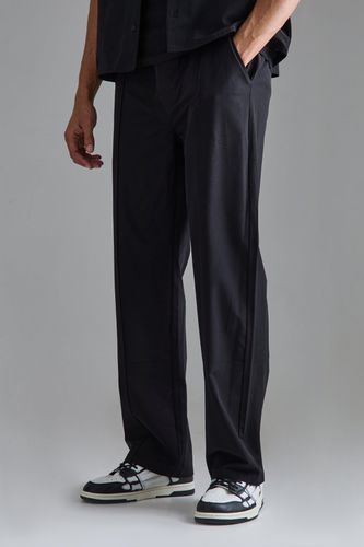 Elasticated Waist Technical Stretch Relaxed Pintuck Trouser - - XL - boohooMAN - Modalova