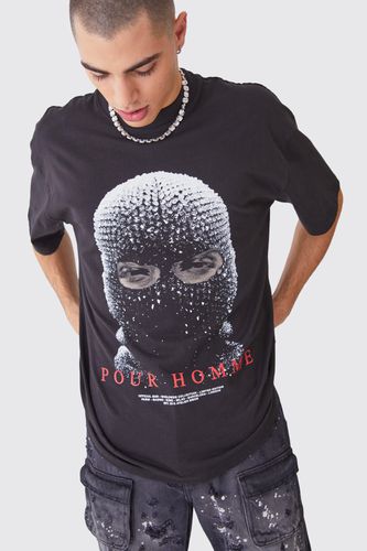 Oversized Heavyweight Mask Graphic T-shirt - - L - boohooMAN - Modalova