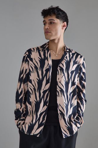 Long Sleeve Viscose Abstract Shirt - - S - boohooMAN - Modalova