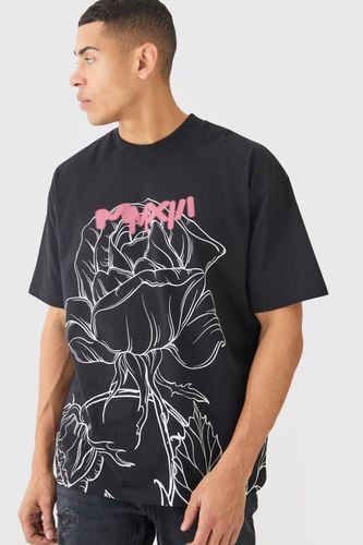 Oversized Extended Neck Man Rose T-shirt - - M - boohooMAN - Modalova