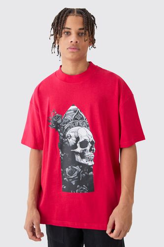 Oversized Extended Neck Skull T-shirt - - M - boohooMAN - Modalova
