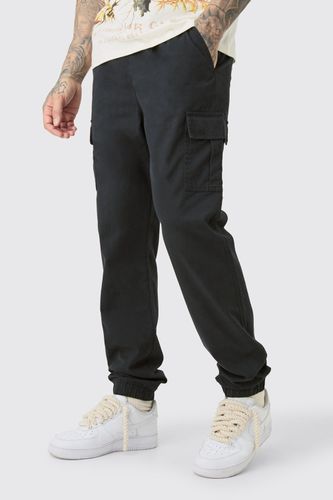 Tall Elasticated Waist Twill Slim Fit Cargo Trouser - - S - boohooMAN - Modalova