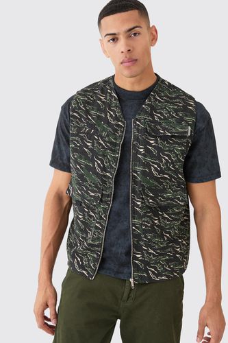 Camo Twill Utility Vest In - L - boohooMAN - Modalova