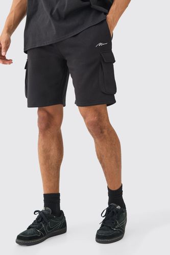 Man Signature Loose Fit Mid Length Cargo Short - - XS - boohooMAN - Modalova