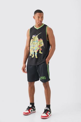 Oversized Ninja Turtles License Vest And Mesh Short Set - - L - boohooMAN - Modalova