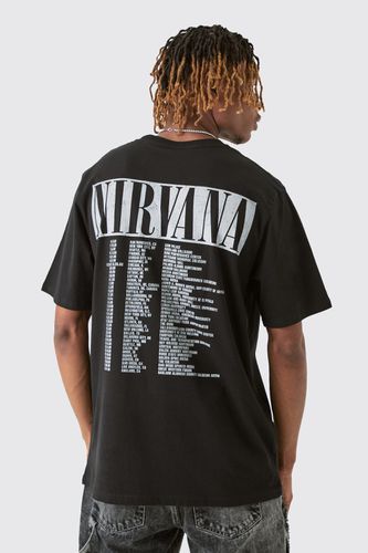Tall Nirvana Tour Dates Back Print License T-shirt - - M - boohooMAN - Modalova