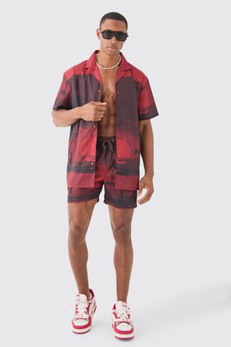Oversized Palm Shirt & Swim Short Set - - XL - boohooMAN - Modalova