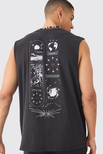 Oversized Space Graphic vest - - L - boohooMAN - Modalova