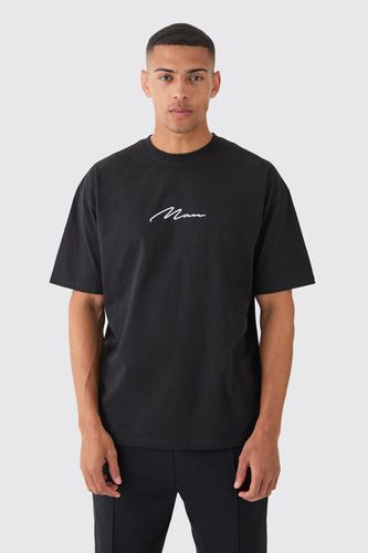 Man Signature Embroidered T-shirt - - XL - boohooMAN - Modalova