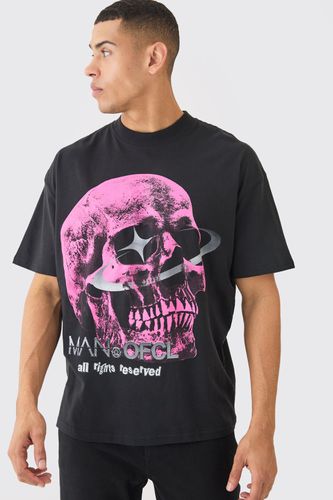 Oversized OFCL Skull Graphic Print T-shirt - - L - boohooMAN - Modalova