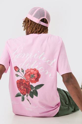 Tall Limited Edition Floral Graphic Backprint T-shirt In - XL - boohooMAN - Modalova