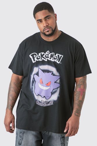 Plus Pokemon Gengar Printed Licensed T-shirt In - XXL - boohooMAN - Modalova