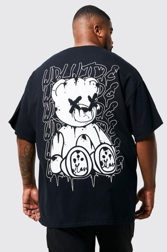 Plus Teddy Back Print T-shirt - - 4XL - boohooMAN - Modalova