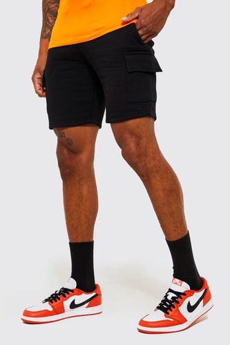 Slim Mid Cargo Jersey Short - - XS - boohooMAN - Modalova