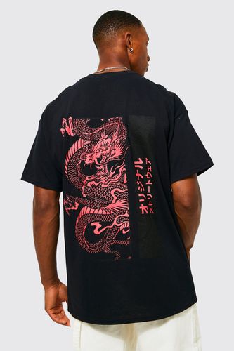 Oversized Dragon Graphic T-shirt - - L - boohooMAN - Modalova