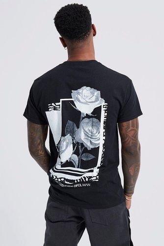 Rose Graphic T-shirt - Black - M - boohooMAN - Modalova