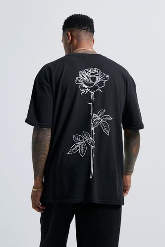 Line Drawn Rose Stem Print T-shirt - - XS - boohooMAN - Modalova