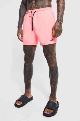 Man Signature Mid Length Swim Shorts - - L - boohooMAN - Modalova