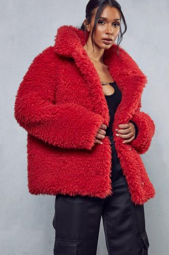 Womens Shaggy Faux Fur Coat - - 10 - MISSPAP - Modalova