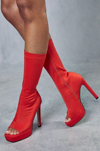 Womens Platform Peep Toe Ankle Boots - - 3 - MISSPAP - Modalova