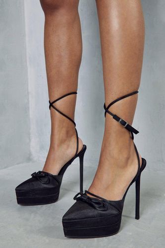 Womens Satin Bow Detail Platform Heels - - 8 - MISSPAP - Modalova