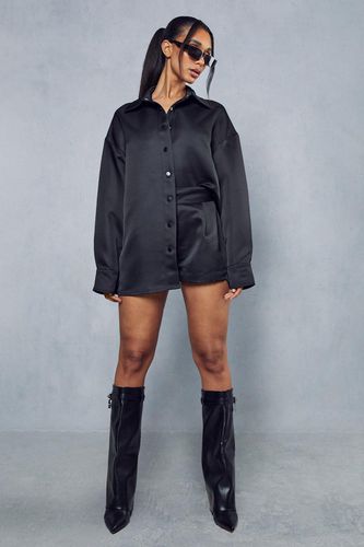 Womens Premium Satin Shirt & Shorts Co-ord - - 10 - MISSPAP - Modalova