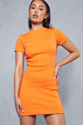 Womens Premium Ribbed Short Sleeve Mini Dress - - 8 - MISSPAP - Modalova