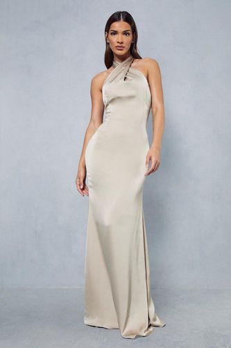 Womens Premium Satin Twist Front Gown - - 10 - MISSPAP - Modalova