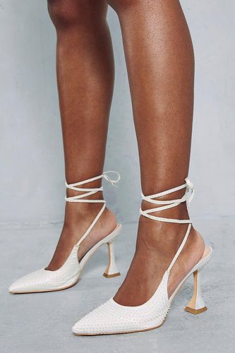 Womens Diamante Embellished Strappy Mid Heels - - 4 - MISSPAP - Modalova