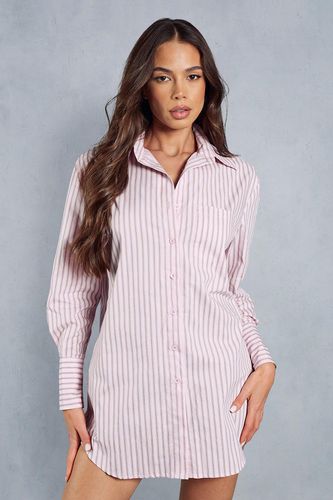 Womens Pinstripe Long Sleeve Shirt Dress - - 10 - MISSPAP - Modalova