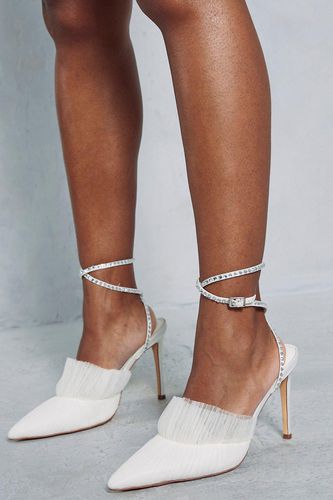 Womens Diamante Strap Tulle Pointed Heels - - 3 - MISSPAP - Modalova