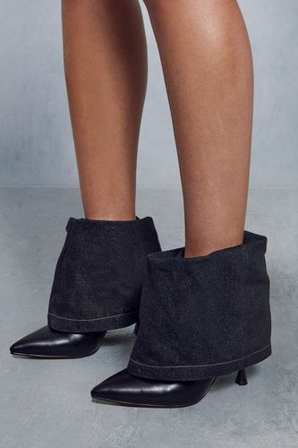 Womens Denim Fold Over Heeled Ankle Boots - - 5 - MISSPAP - Modalova