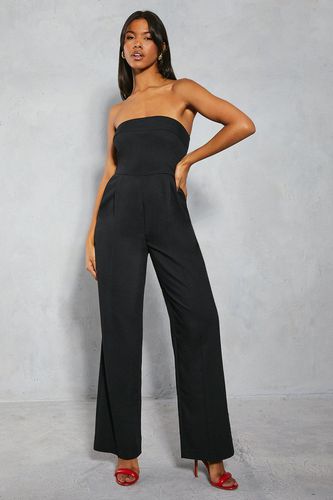 Womens Woven Bandeau Straight Leg Jumpsuit - - 14 - MISSPAP - Modalova