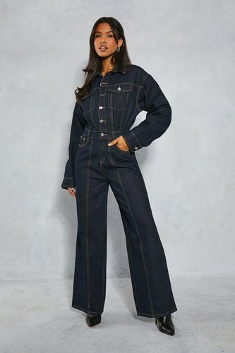 Womens Denim Utility Boiler Suit Jumpsuit - - 10 - MISSPAP - Modalova